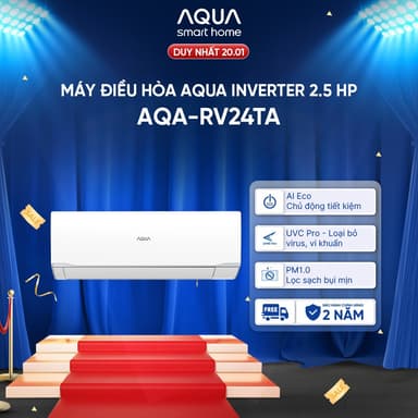 So sánh giá Máy điều hòa Aqua 1 chiều Inverter 2.5 HP AQA-RV24TA - Freeship toàn quốc rẻ nhất?