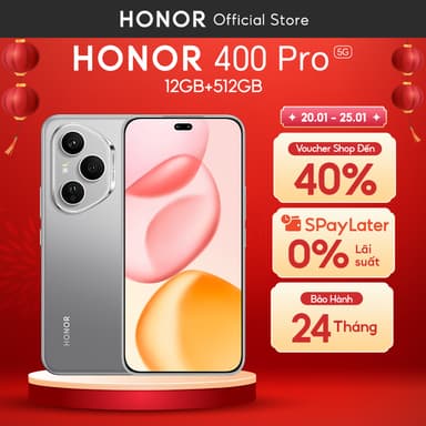 So sánh giá Điện Thoại Honor 400 Pro 5G 12GB + 512GB| AI Camera 200MP, Sạc Nhanh 100W | Snapdragon 8 Gen 3 | BH 24 Tháng rẻ nhất?