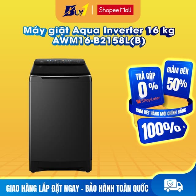 AWM16-B2158L(B) - Máy giặt Aqua Inverter 16 kg AWM16-B2158L(B) - Hàng chính hãng - Ảnh 4