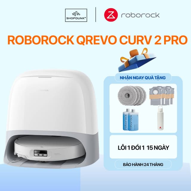 Robot Hút Bụi Lau Nhà Roborock Qrevo Curv 2 Pro Chính Hãng | Lau Sàn Nước Nóng 60 Độ - Ảnh 4