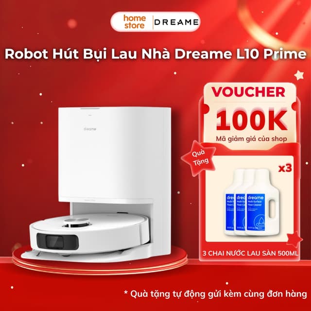 Robot Hút Bụi Lau Nhà Dreame L10 Prime | Lực Hút 4.000 Pa | Tự Động Giặt, Sấy Giẻ Lau - Chính hãng - Ảnh 5