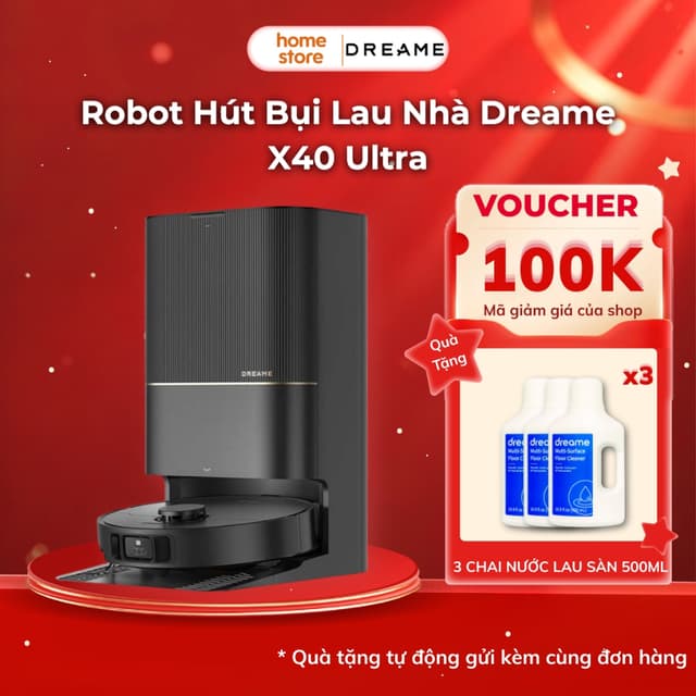 Robot Hút Bụi Lau Nhà Dreame X40 Ultra | Tự Động Giặt, Sấy Giẻ Lau | Cảm Biến Bụi Bẩn Thông Minh - Chính hãng - Ảnh 9