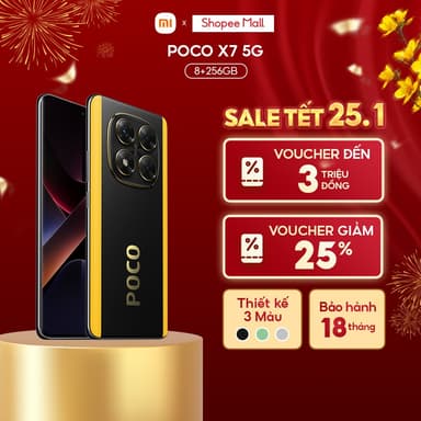 So sánh giá Điện thoại POCO X7 5G (8+256GB) | Màn hình 120Hz AMOLED Viền cong | D7300-Ultra | Camera 50MP rẻ nhất?