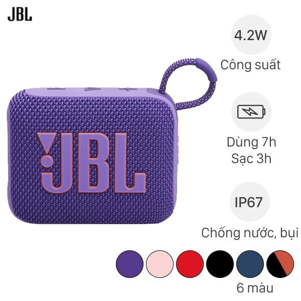 Loa Bluetooth JBL Go 4 Chính Hãng PGI - Âm Thanh JBL Pro Mạnh Mẽ, Chống Nước IP67, Pin 7H, BH 12 Tháng THỜI ĐẠI CÔNG NGH - Ảnh 8