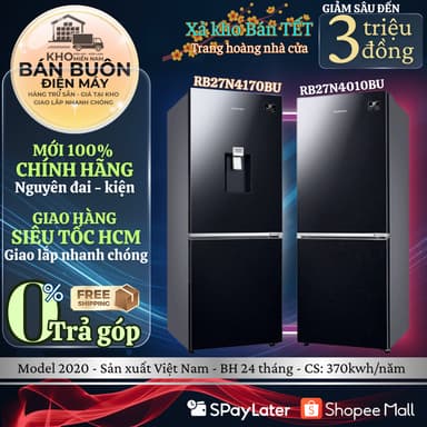 So sánh giá Tủ lạnh Samsung 280 lít RB27N4170BU/SV | RB27N4010BU/SV Inverter ngăn đá dưới, lấy nước ngoài rẻ nhất?