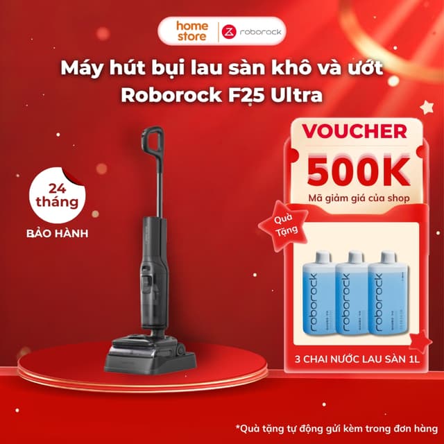 Máy Hút Bụi Lau Nhà Cầm Tay Không Dây Roborock F25 Ultra | Hút Bụi Lau Nhà Nước Nóng | Bảo Hành Chính Hãng 24 Tháng - Ảnh 3