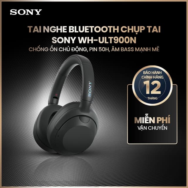 Tai nghe bluetooth chụp tai Sony WH-ULT900N chống ồn chủ động, pin 50h, âm bass mạnh mẽ - Ảnh 10