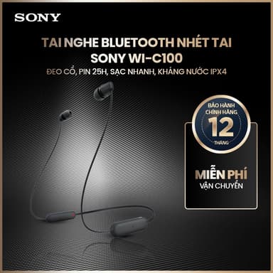So sánh giá Tai nghe bluetooth nhét tai Sony WI-C100 đeo cổ, pin 25h, sạc nhanh, kháng nước IPX4 rẻ nhất?