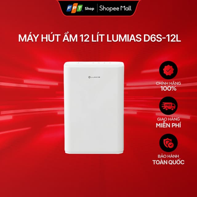 [Chỉ GH tận nơi] Máy hút ẩm 12 lít Lumias D6S-12L - Ảnh 5