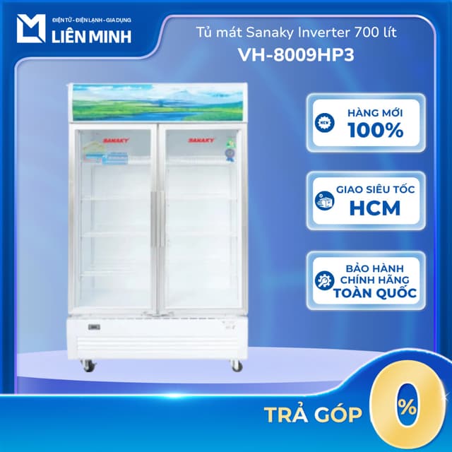 VH-8009HP3 - Tủ mát Sanaky Inverter 700 lít VH-8009HP3 - Bảo hành Chính Hãng [SHIP 0Đ HCM] - Ảnh 1
