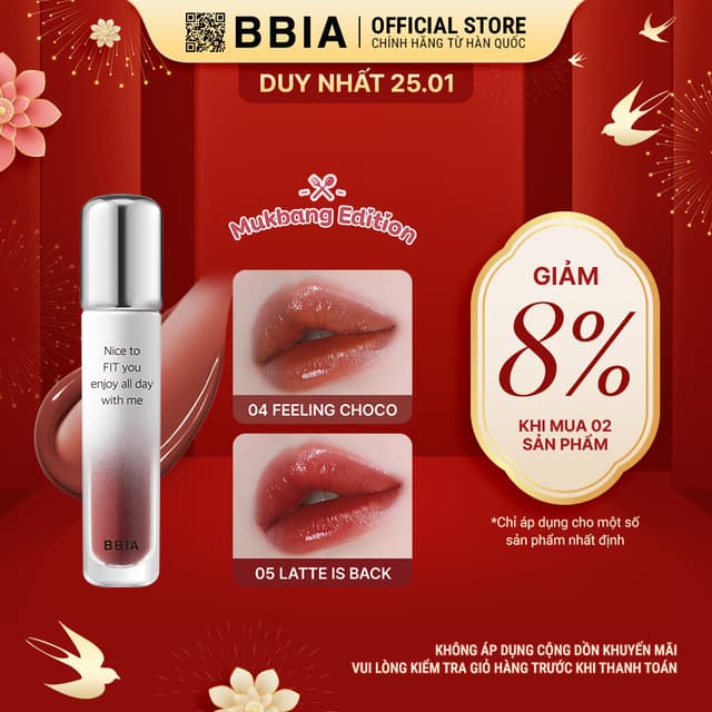 [Mukbang Edition] Son tint bóng lâu trôi, bền màu BBIA Water Fit Tint 4g - Ảnh 3