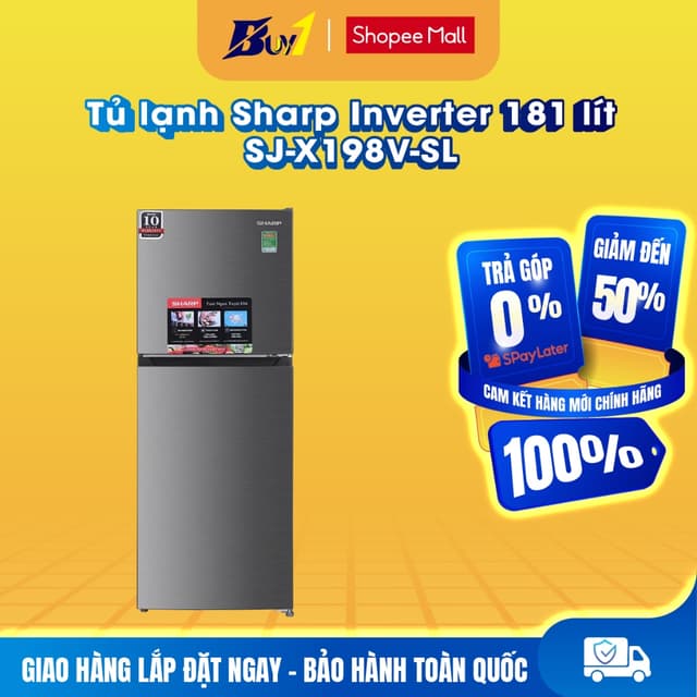 SJ-X198V-SL - Tủ lạnh Sharp Inverter 181 lít SJ-X198V-SL - Hàng chính hãng - Ảnh 9