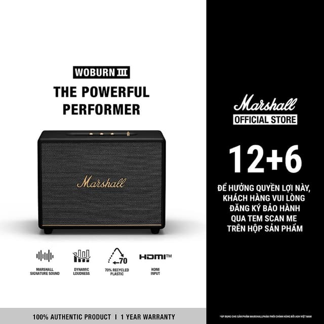 Loa Marshall Bluetooth WOBURN III Homeline - Bảo Hành Chính Hãng ASH 1 Đổi 1 Trong 1 Năm - Ảnh 11