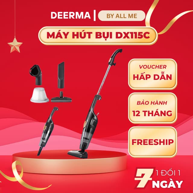 Máy hút bụi cầm tay gia đình Deerma DX115C / DX118C công suất lớn tới 600W - Ảnh 5