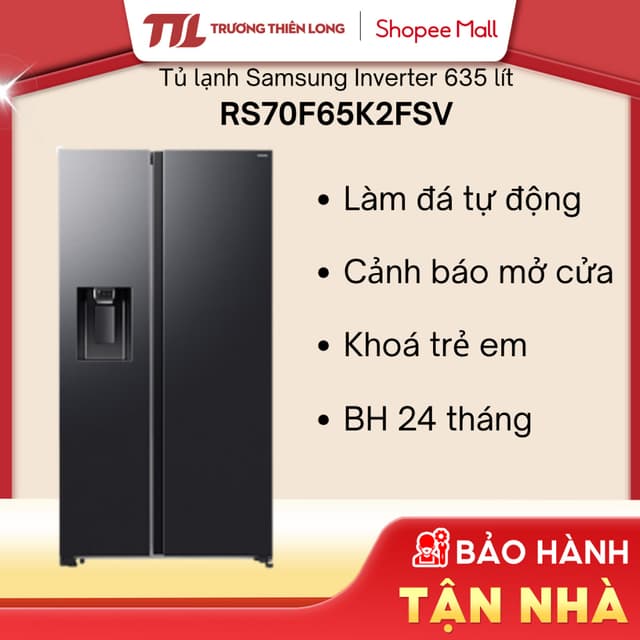 RS70F65K2FSV - Tủ Lạnh Samsung Inverter 635 Lít Side By Side RS70F65K2FSV [FREESHIP HCM] - Ảnh 8