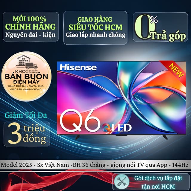 100Q6Q | Smart Tivi QLED Hisense 4K 100 inch 100Q6Q, 144hz, điều khiển giọng nói Tiếng Việt - Ảnh 2
