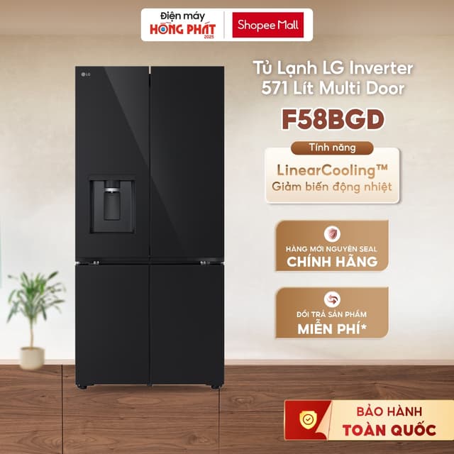 Tủ Lạnh LG Inverter 571 Lít Multi Door F58BGD - Luồng Khí Lạnh Đa Chiều Multi Air Flow [FREESHIP HCM] - Ảnh 7