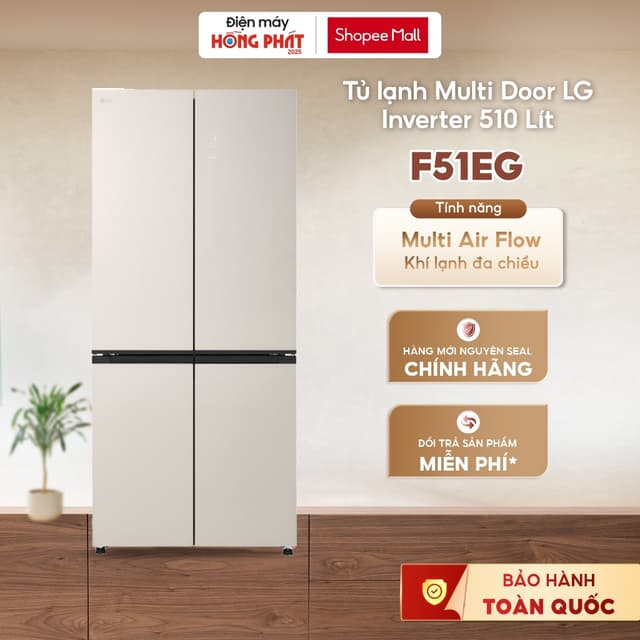 Tủ Lạnh LG Inverter 510 Lít Multi Door F51EG - Luồng Khí Lạnh Đa Chiều Multi Air Flow - Ảnh 11