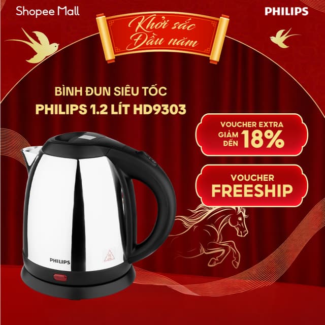 Bình đun siêu tốc Philips 1.2 lít HD9303 - Hàng Chính Hãng - Ảnh 6