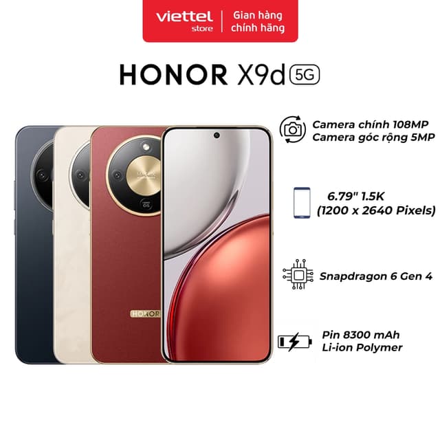 Điện thoại Honor X9d 5G 12GB + 512GB Chính hãng | Pin 8300mAh | Màn hình 6.79" 1.5K | NFC - Ảnh 9