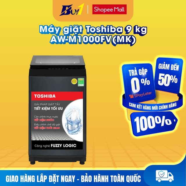 AW-M1000FV(MK) - Máy giặt Toshiba 9 kg AW-M1000FV(MK) - Hàng chính hãng - Ảnh 5