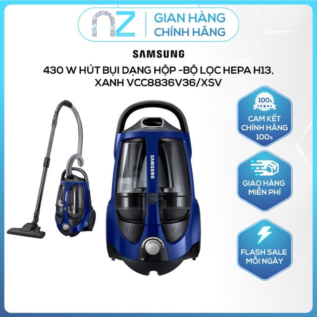 Samsung - 430 W Hút Bụi Dạng Hộp -Bộ Lọc HEPA H13, Xanh VCC8836V36/XSV - Ảnh 11