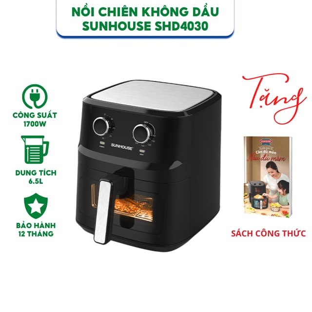 Nồi chiên không dầu Sunhouse SHD4030 - Dung tích 6.5 lít - Công suất 1700W - Bảo hành 12 tháng - Ảnh 8