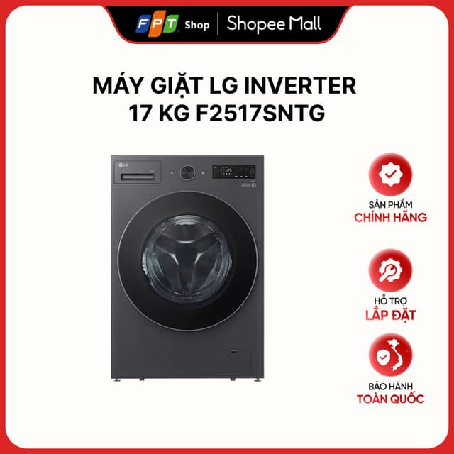 [Hàng chính hãng] Máy giặt LG Inverter 17 kg F2517SNTG - Ảnh 1