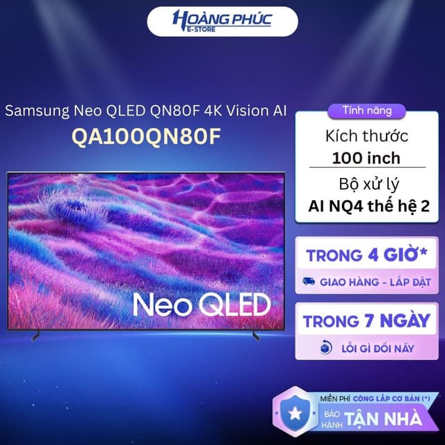 Smart TV SAMSUNG 100 Inch Neo QLED QN80F 4K Vision AI (2025) QA100QN80F - Ảnh 3