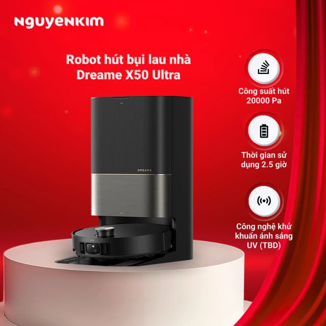 Robot hút bụi lau nhà Dreame X50 Ultra Đen - Ảnh 2