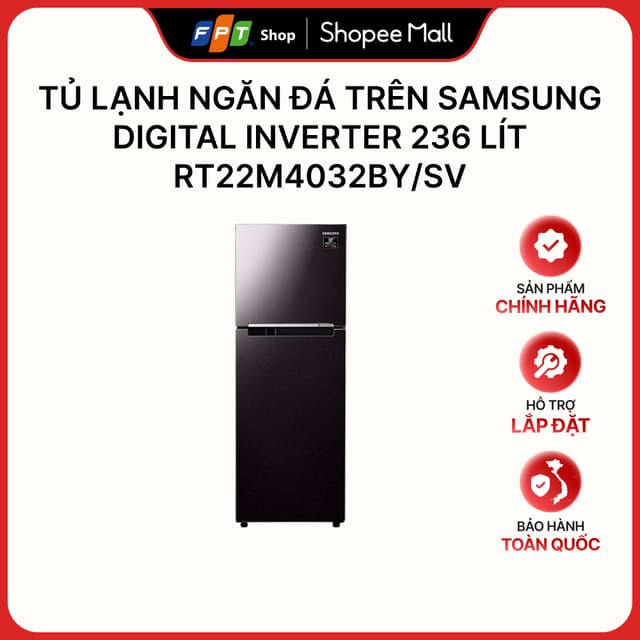[Hàng chính hãng] Tủ lạnh ngăn đá trên Samsung Digital Inverter 236 lít RT22M4032BY/SV - Ảnh 10
