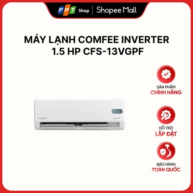 [Hàng chính hãng] Máy Lạnh Comfee Inverter 1.5 HP CFS-13VGPF, điều khiển bằng giọng nói - Ảnh 9
