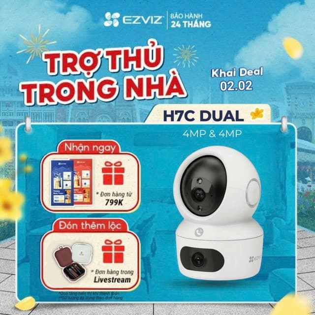 Camera WIFI EZVIZ H7C 4MP & 4MP Ống kính kép liên kết thông minh, Quay quét toàn diện, Đàm thoại 2 chiều - Ảnh 3