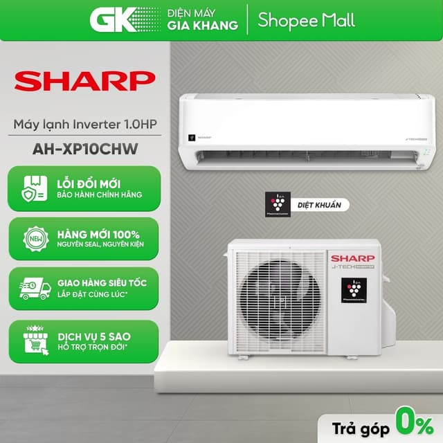 AH-XP10CHW - Máy Lạnh / Điều Hòa Sharp Inverter 1 HP [Freeship HCM] - Ảnh 1