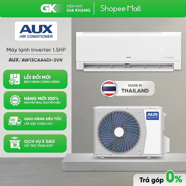 AW13CAA4DI-3VN - Máy Lạnh AUX Inverter 1.5 HP AW13CAA4DI [Freeship CẦN THƠ] - Ảnh 6