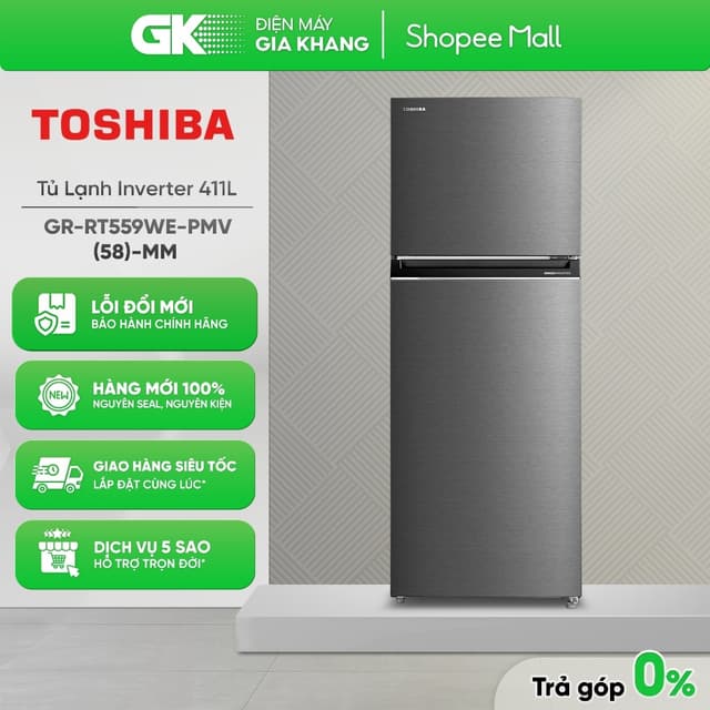 GR-RT559WE-PMV(58)-MM - Tủ Lạnh Toshiba Inverter 411 Lít RT559WE [Freeship HCM] - Ảnh 7