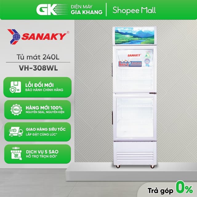 VH-308WL - Tủ Mát Sanaky 240 Lít VH-308WL [Freeship HCM] - Ảnh 4
