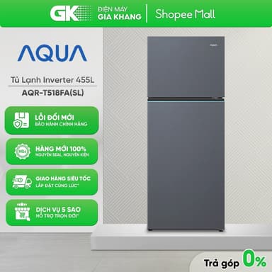 So sánh giá AQR-T518FA(SL) - Tủ Lạnh Aqua Inverter 455 Lít AQR-T518FA(SL) [Freeship HCM] rẻ nhất?