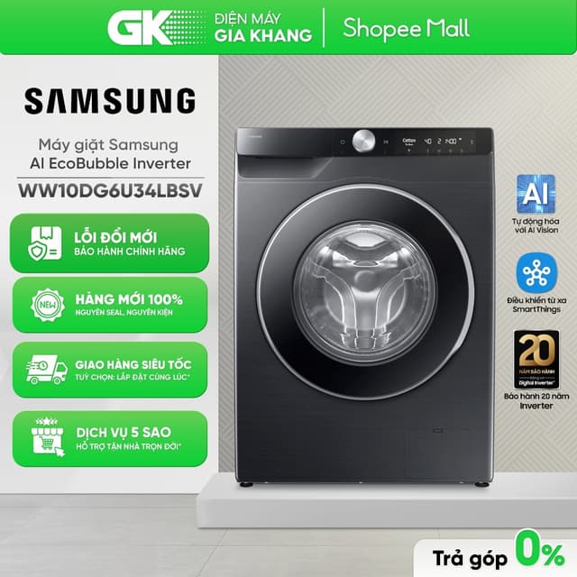 WW10DG6U34LBSV 10 kg Máy giặt Samsung AI EcoBubble Inverter [Toàn Quốc] - Ảnh 11