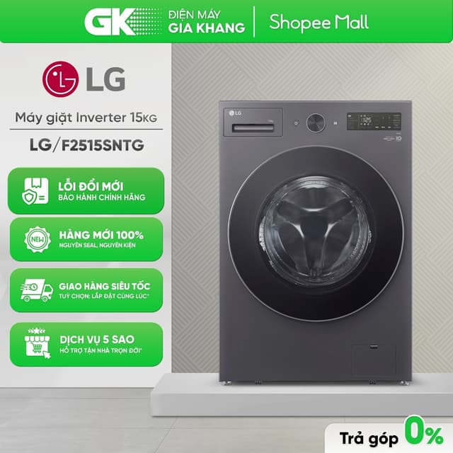[Shopee - Lắp đặt 0Đ HN HCM] F2515SNTG | F2517SNTG - Máy Giặt LG Inverter 15 Kg | 17 Kg - Ảnh 11