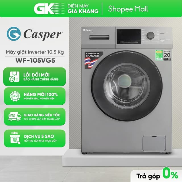WF-105VG5 Máy Giặt Casper Inverter 10.5 KG [Freeship HCM] - Ảnh 8