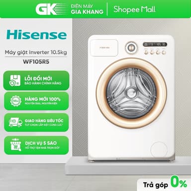 So sánh giá WF105M3 / WF105N1 / WF105R5 Máy Giặt Hisense Inverter 10.5 Kg [Freeship HCM]{GIẢM 10%} rẻ nhất?