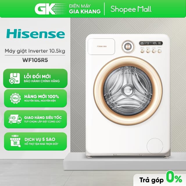 WF105M3 / WF105N1 / WF105R5 Máy Giặt Hisense Inverter 10.5 Kg [Freeship HCM]{GIẢM 10%} - Ảnh 2