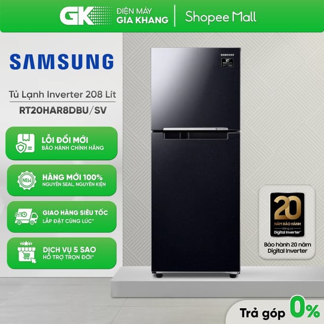 RT20HAR8DBU/SV - Tủ Lạnh Samsung Inverter 208 Lít RT20HAR8DBU [Toàn Quốc] {GIẢM 10%} - Ảnh 2