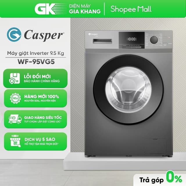 WF-95VG5 / WF-105VG5 - Máy Giặt Casper Inverter 9.5 Kg - 10.5 Kg [Toàn Quốc] - Ảnh 9