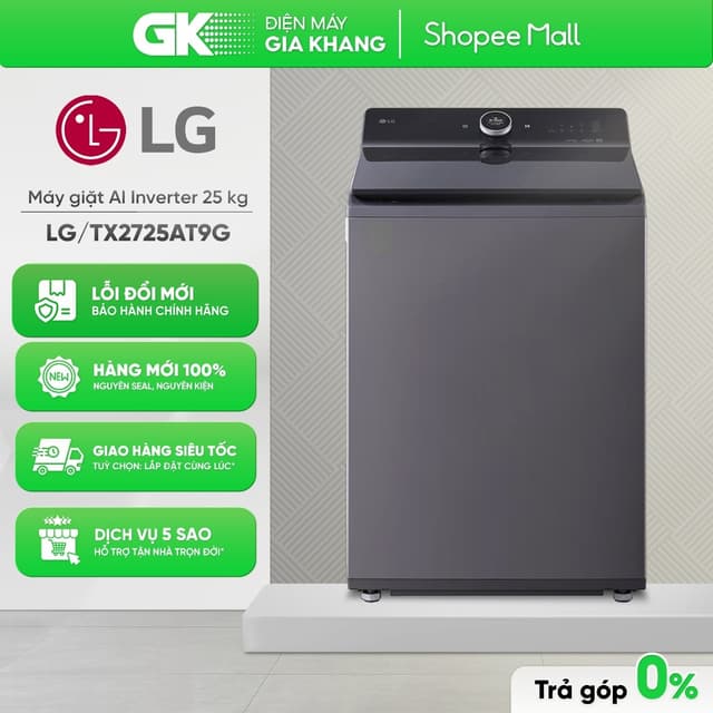 TX2725AT9G - Máy Giặt LG Inverter 25 Kg TX2725AT9G [Freeship HCM] - Ảnh 1