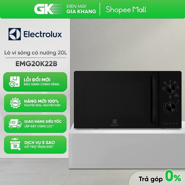 EMG20K22B / EMG23K22B Lò Vi Sóng Có Nướng Electrolux 20 Lít / 23 Lít [Toàn Quốc] - Ảnh 2
