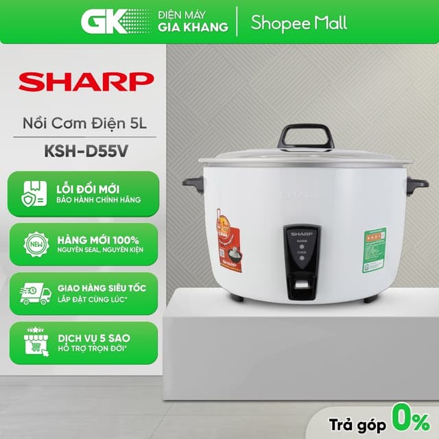 KSH-D55V / KSH-D77V - Nồi Cơm Điện Nắp Rời Sharp 5 Lít / 7 Lít KSH-D55V / KSH-D77V - Ảnh 4