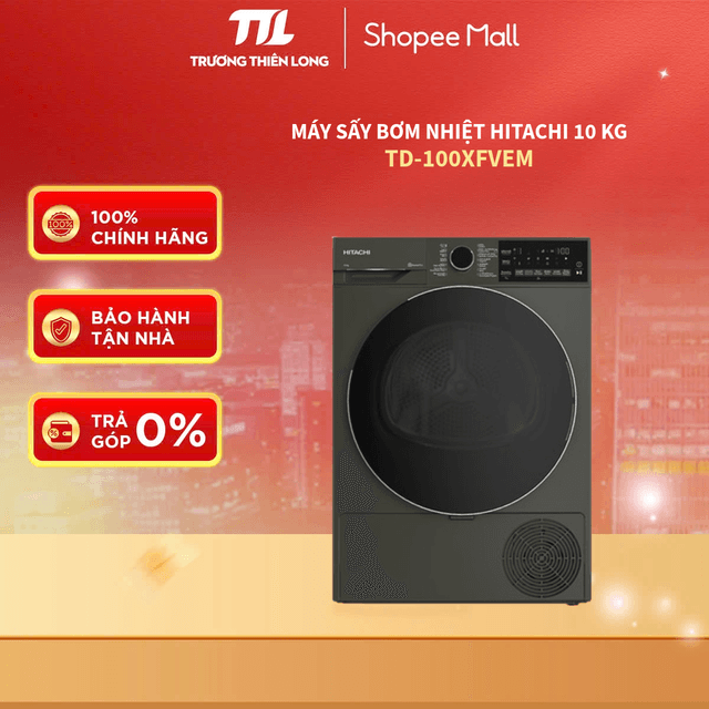 TD-100XFVEM - Máy Sấy Bơm Nhiệt Hitachi 10 Kg TD-100XFVEM [FREESHIP HCM] - Ảnh 6