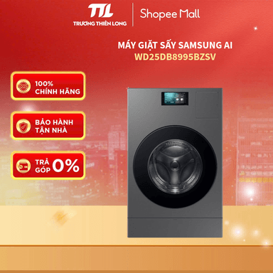 So sánh giá WD25DB8995BZSV - Máy Giặt Sấy Samsung AI Combo Heatpump Inverter 25 Kg - 15 Kg WD25DB8995BZSV [FREESHIP HCM] rẻ nhất?